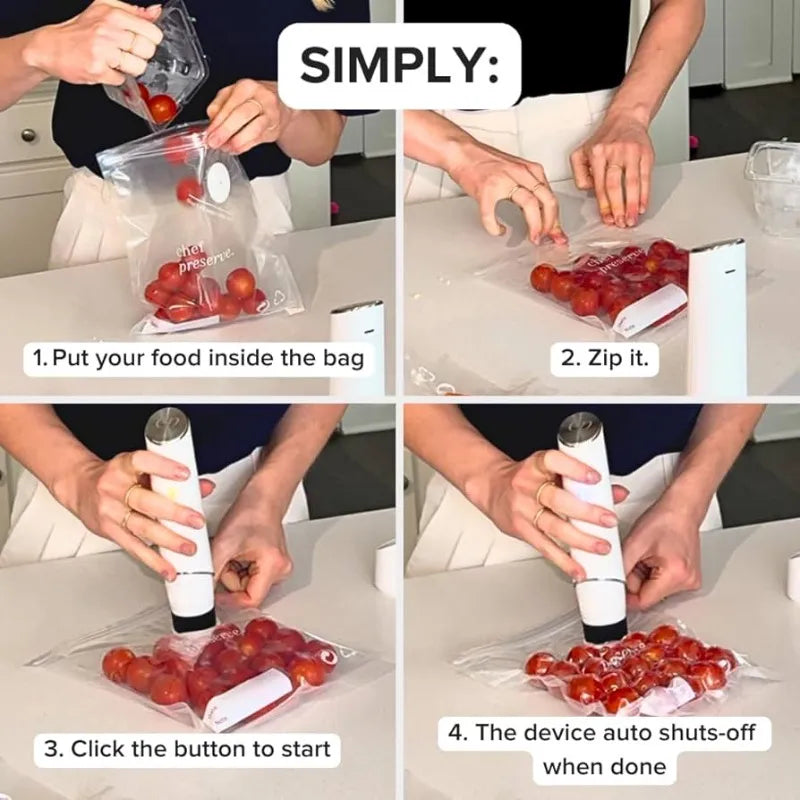Handheld Wireless Vacuum Sealer — Keep Food Fresh 10x Longer