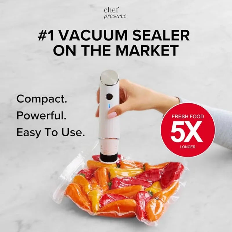 Handheld Wireless Vacuum Sealer — Keep Food Fresh 10x Longer