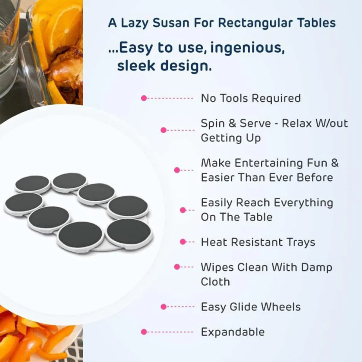 Rotating Table Tray — Spin, Reach, Relax.