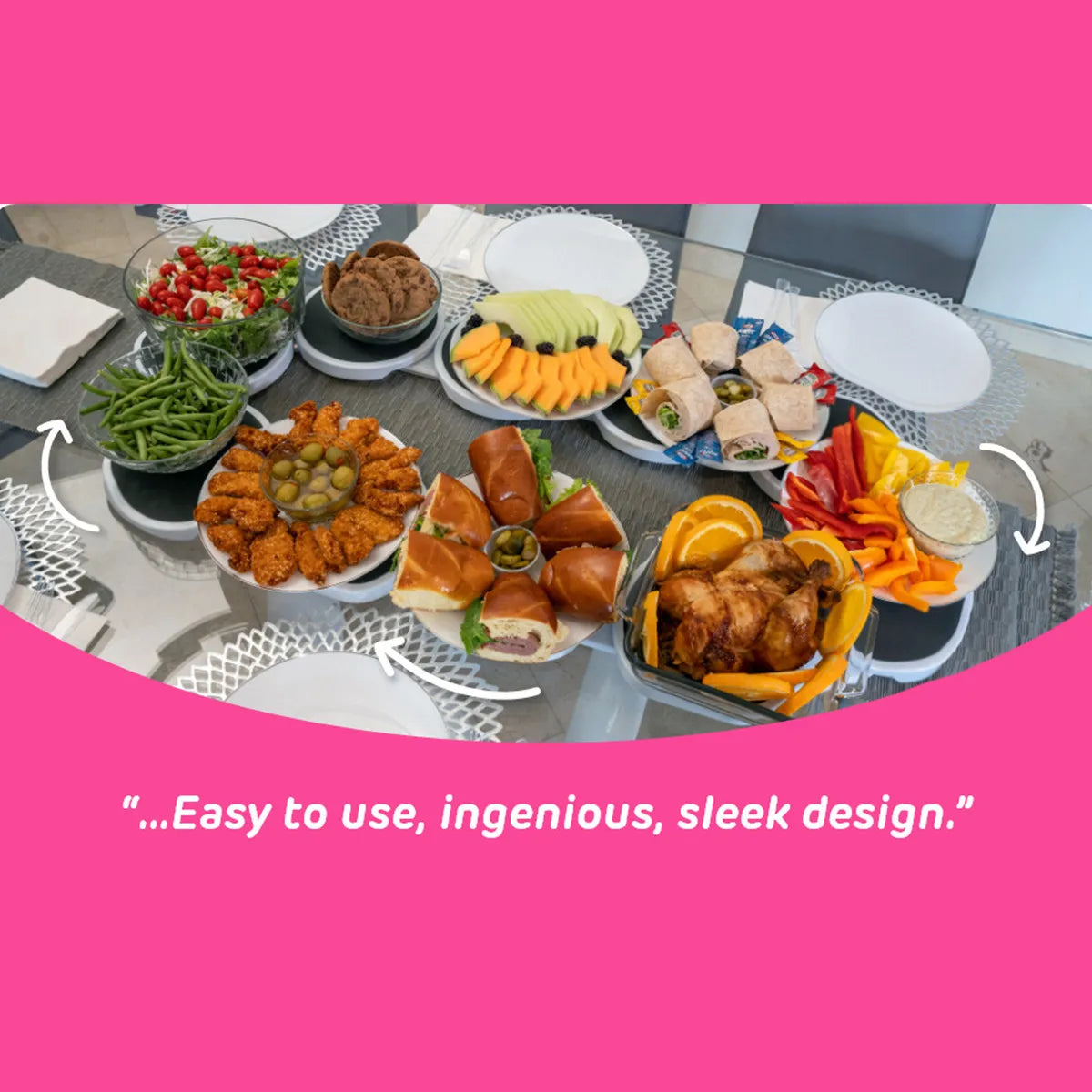 Rotating Table Tray — Spin, Reach, Relax.